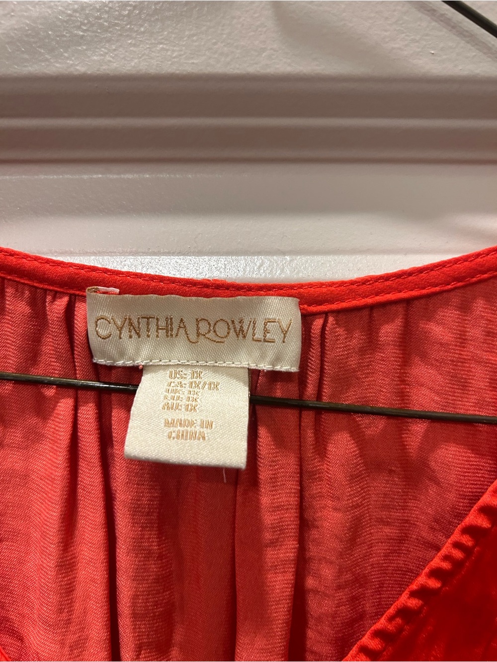 Cynthia Rowley Coral Red Button-Down Top